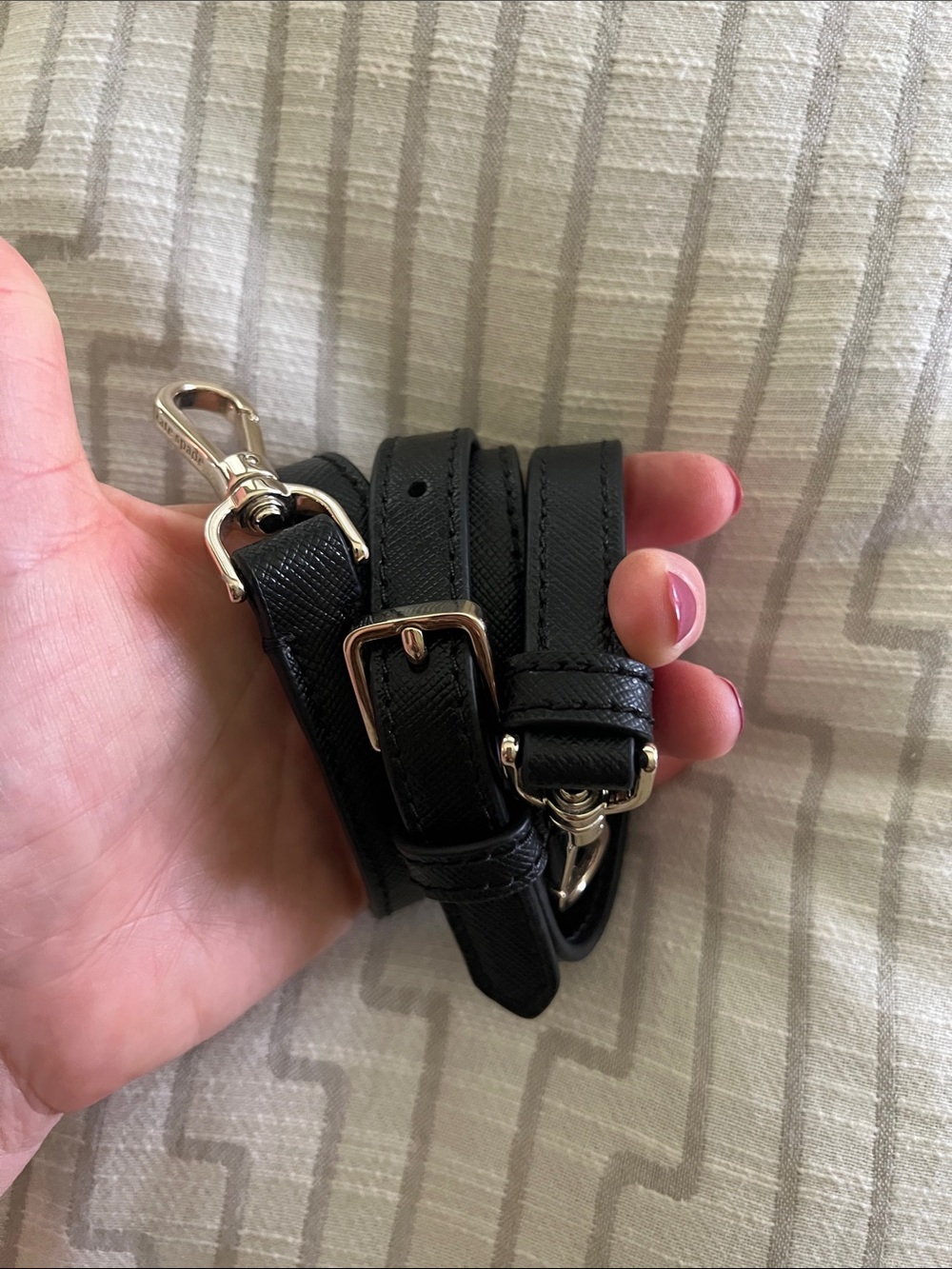 Kate Spade Black Saffiano Leather Gold Hardware Replacement Strap Authentic - Picture 16 of 16